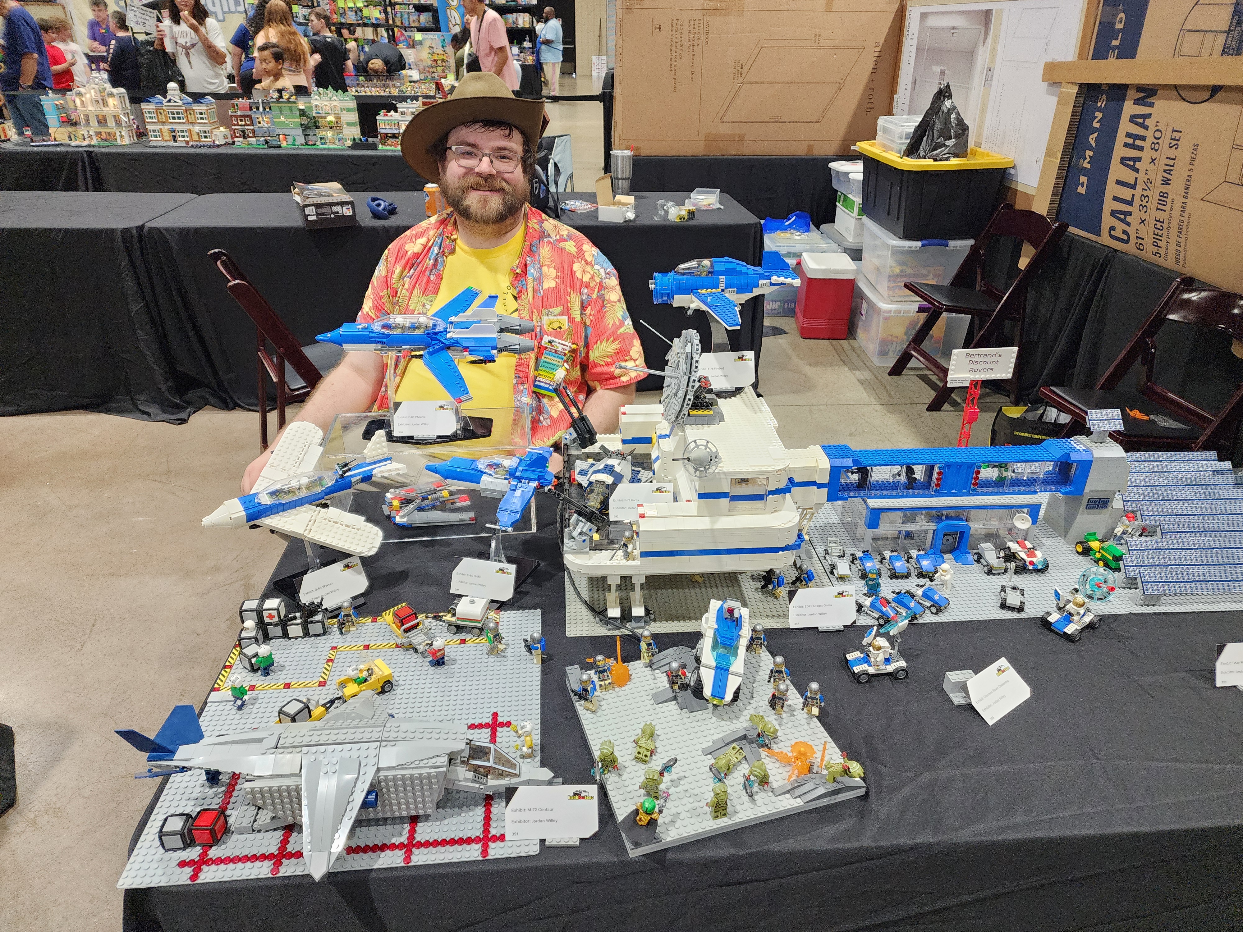 Member posing with their MOCs
